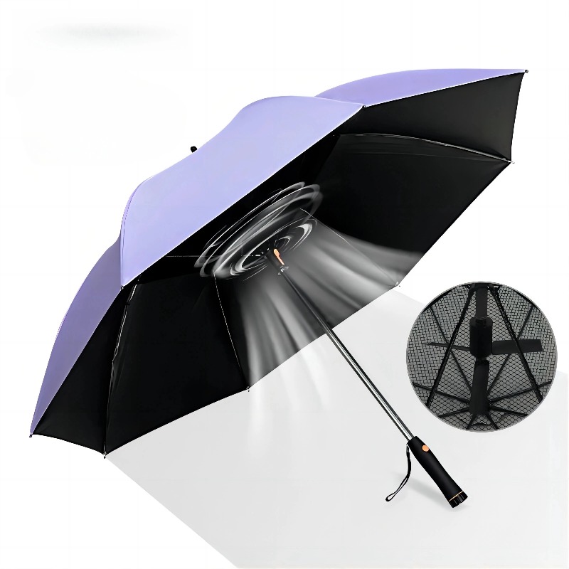 Golf Umbrella Large - Güçlendirilmiş Uzun Saplı Şemsiye Elektrikli Fanlı
