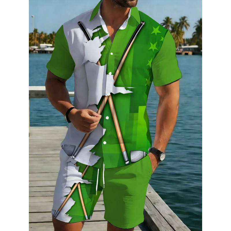Golf Clubs - Erkek Hafif Günlük Yeşil Beyaz Polyester